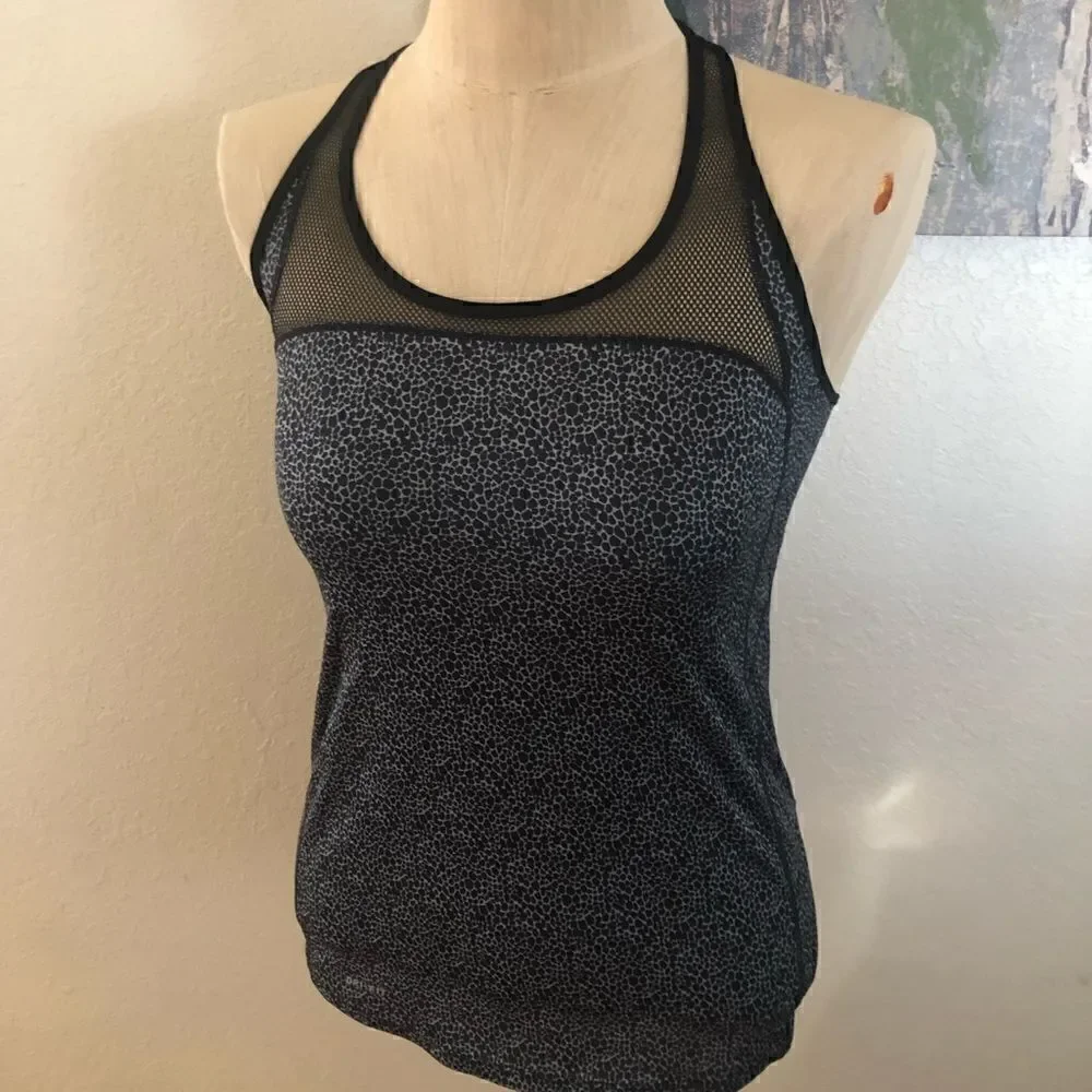 NIKE Dri-Fit Black/Gray Mesh Tank Top